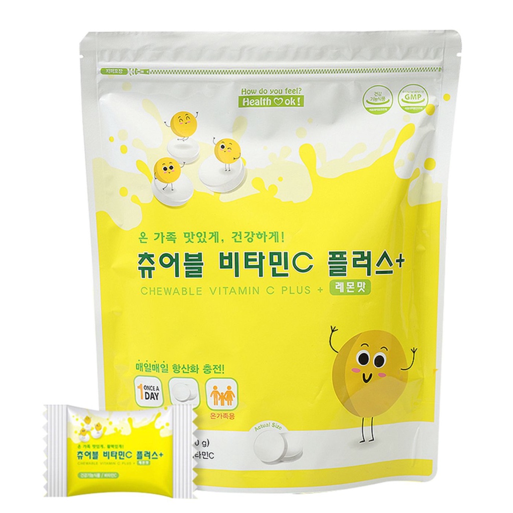 

[50 Pcs] Chewable Vitamin C Plus Rasa Lemon/ Vitamin Korea