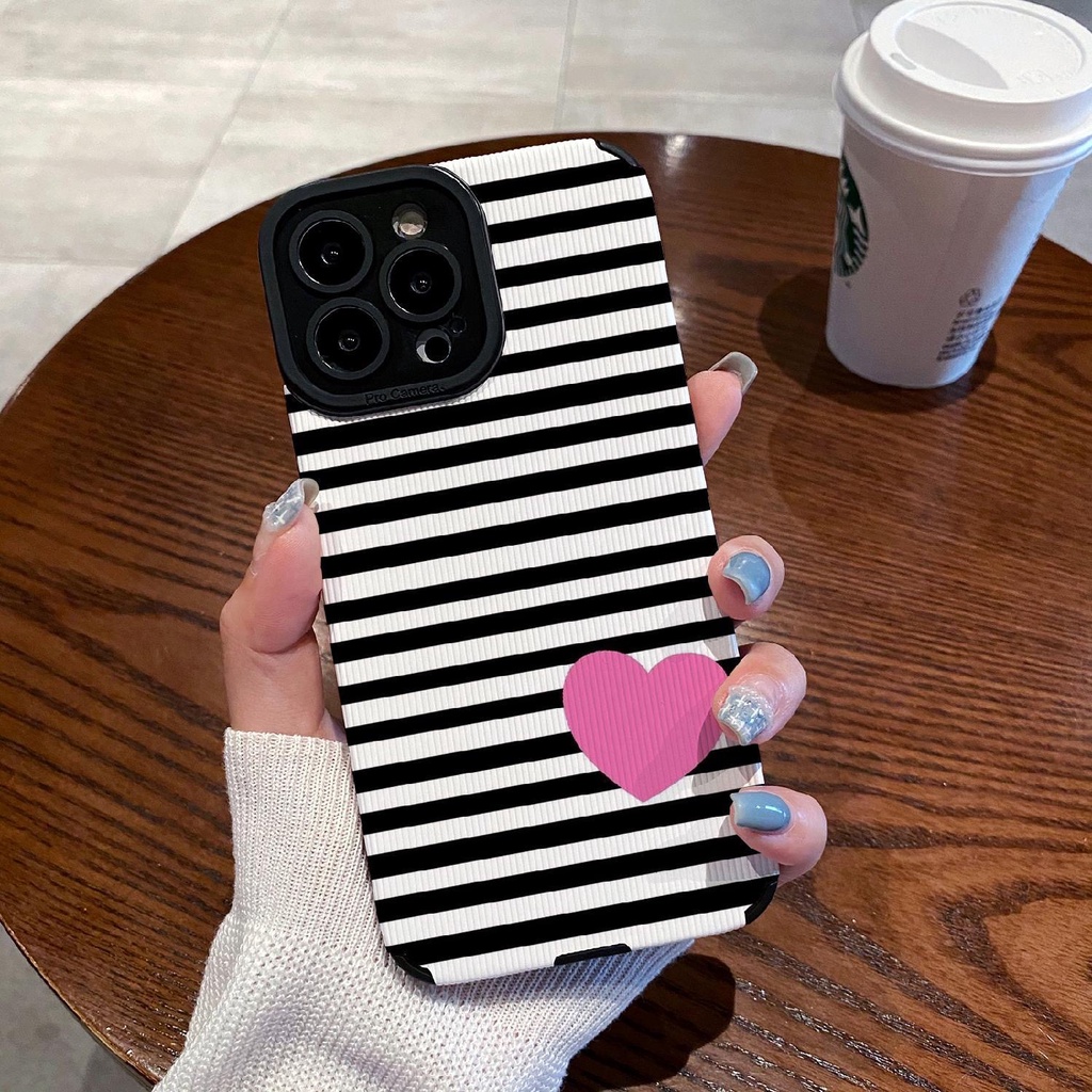 【Love】Lamb Skin Pretty Soft Case for IPhone 6S 7 Plus 8 Plus X XS XR XS Max iPhone 11 13 12 14 PRO Max ip 11 14 Plus Mini beautiful goodly Phone Case for Women Girl Striped Heart