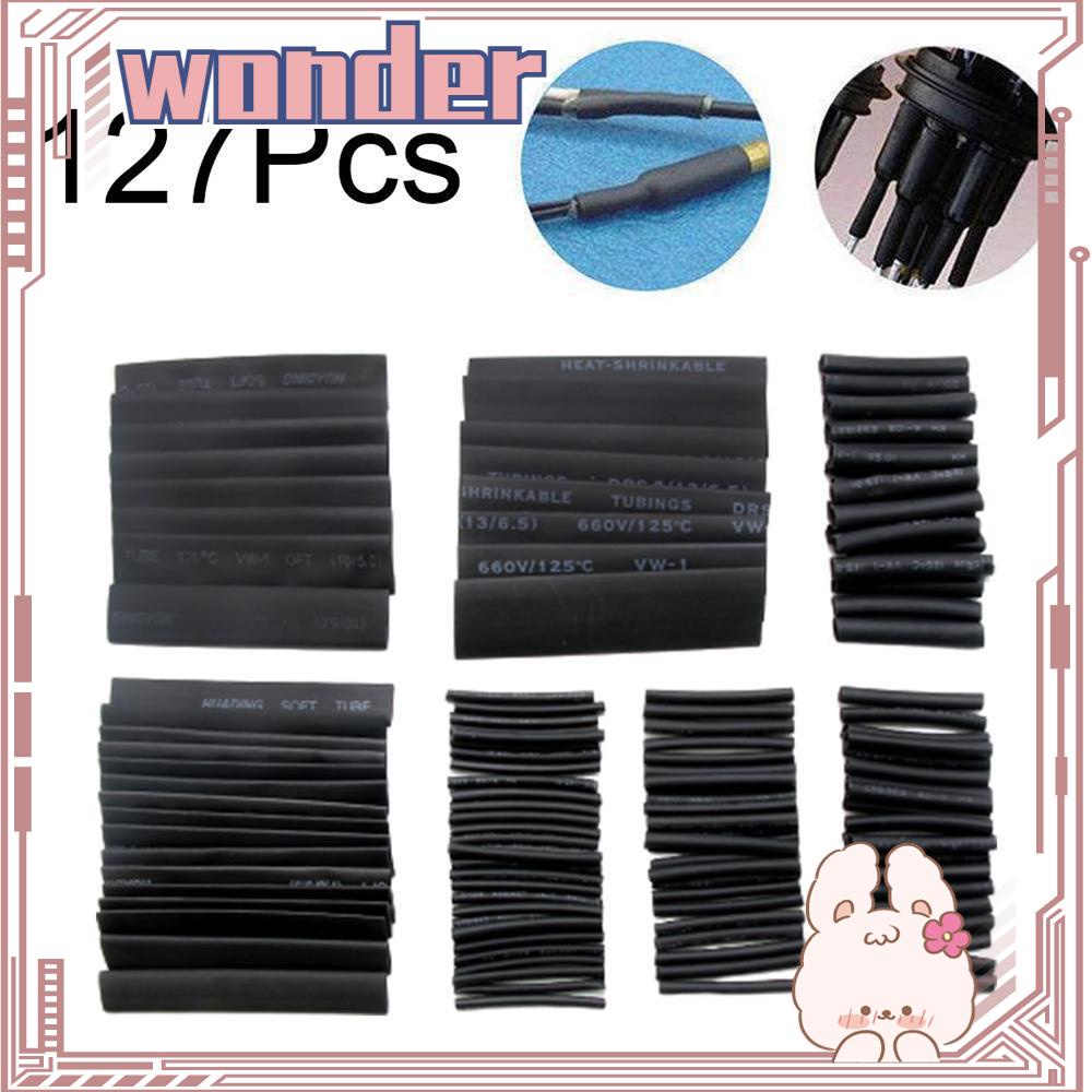 Wonder 127PCS Kabel Sambungan Sleeving Heat Shrink Isolasi Listrik Tahan Air2: 1hitam