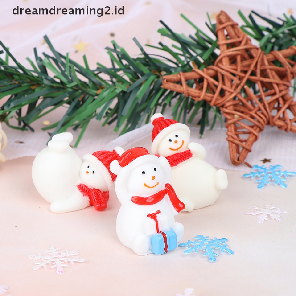 (hot) Patung Hadiah Pohon Natal Snowman Santa Claus Peri Taman Miniatur Kerajinan//