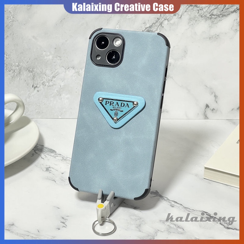 Casing Hp Prada Kulit Untuk iPhone 14 Pro Max14 Plus13 12 11 Pro Max12 13 Mini 6 7 8 Plus Xs Max Xr X Xs Casing Skin Feel Back Cover