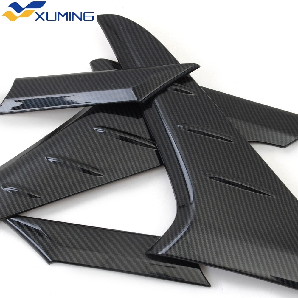 Untuk Hyundai Kona 2017-2020 2021 2022 SUV Serat Karbon Belakang Jendela Spoiler Cover Trim Segitiga Garnish Molding Aksesoris Mobil