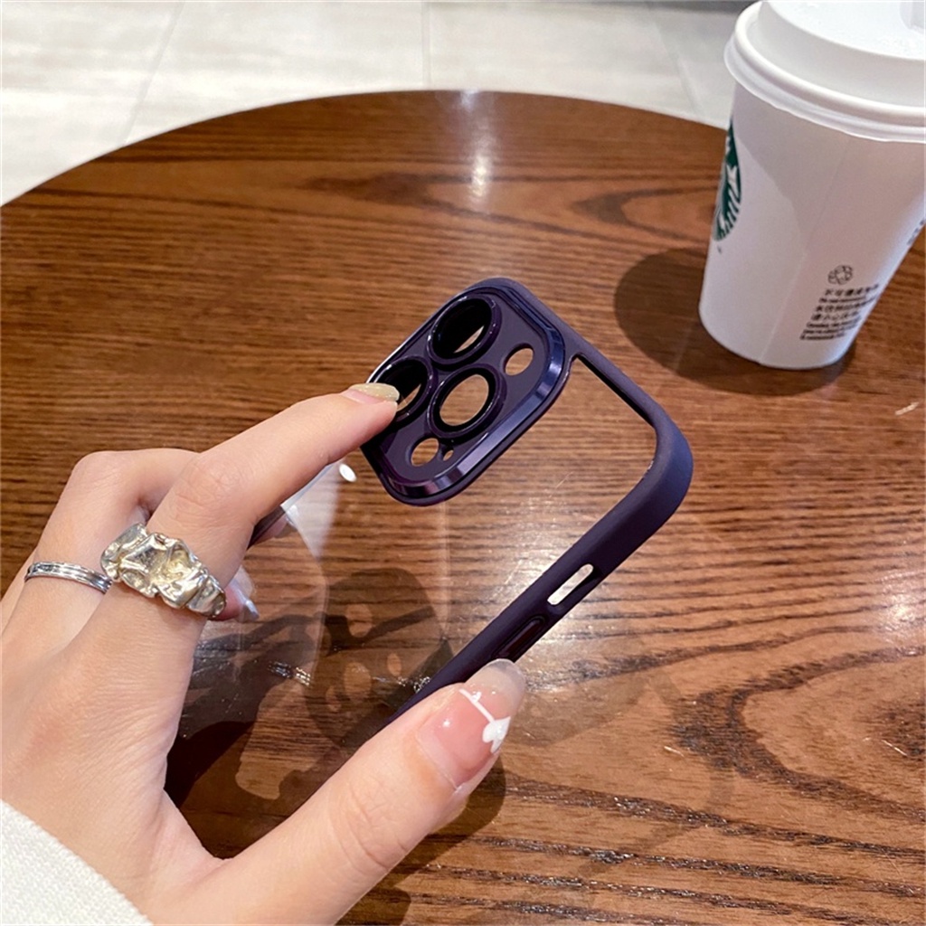 Case Cincin Magnetik Bahan Metal Untuk iPhone 14 Pro Max Case iPhone 13 12 Pro Max Case 11 Promax14Plus Perlindungan Kamera Mewah Perlindungan Lensa Shock Case Keras