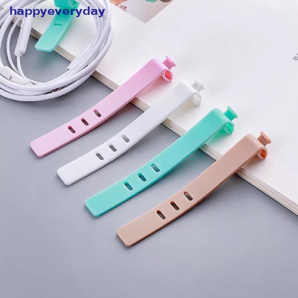 [happy] 4pcs cable winder silicone Kabel organizer Kawat wrapped cord line Tempat Penyimpanan [ID]