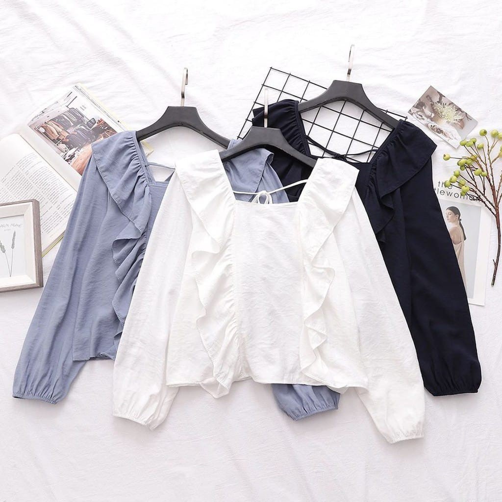 BEFAST - ZRX OOTD WANITA BLOUSE NESA / Ladela Blouse / Pakaian Casual Wanita / Blouse Wanita Keluaran terbaru / Fashion Kerja Wanita Casual / Blouse Polos Lengan Panjang / Termurah