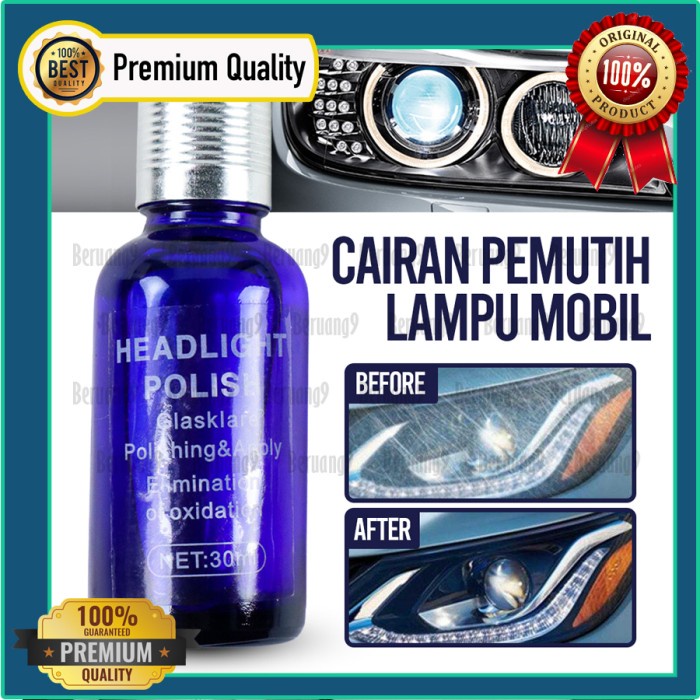 Coating Lampu Mobil GLASKLARE Cairan Pemutih Lampu Headlight Polish