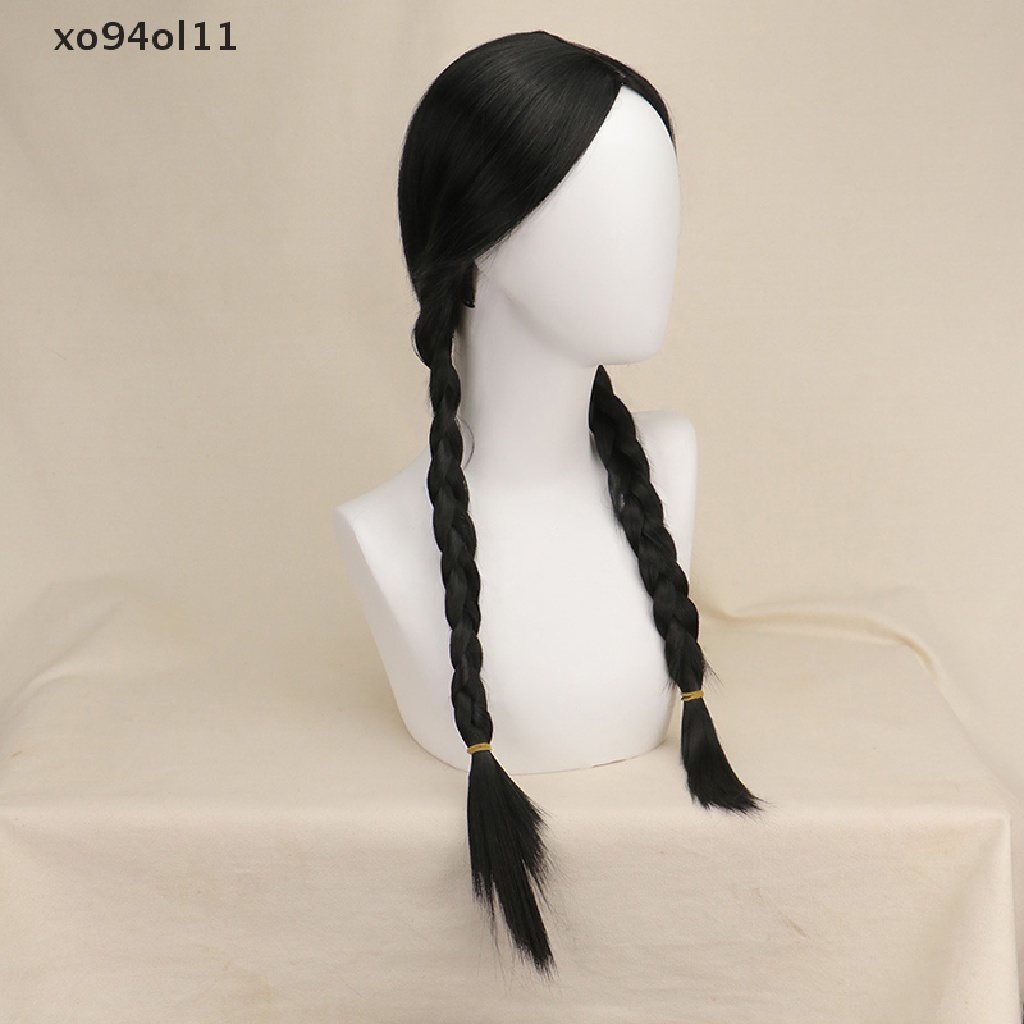 Xo Rabu Addams Cosplay Wig Wanita Rambut Panjang Wig Dikepang Wig Halloween OL