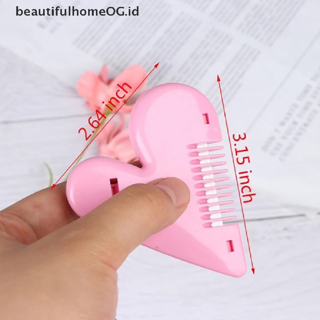 // Lebaran// New Pink Mini Hair Trimmer Love Heart Shape Hair Cutg Comb Dengan Pisau **