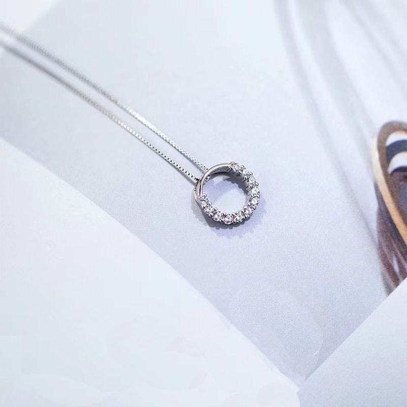 Kalung Berlian Imitasi Bulat Geometris Bahan Alloy Korea Untuk Anak Perempuan