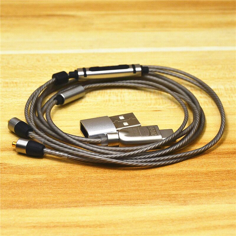 Kabel Headphone USB C Ke mmcx Upgrade ALC5686 DAC Mic Converter DIY Kabel Pengganti Untuk Sony Shure Sennheiser IE80,80s, se215