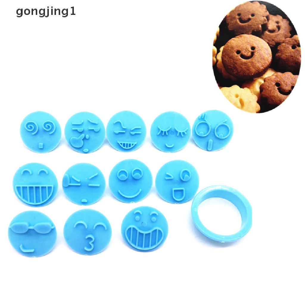 Ggg Smiling Face 13Pcs Cetakan Embos Fondant Biskuit Mold Cake Decorag Tools ID