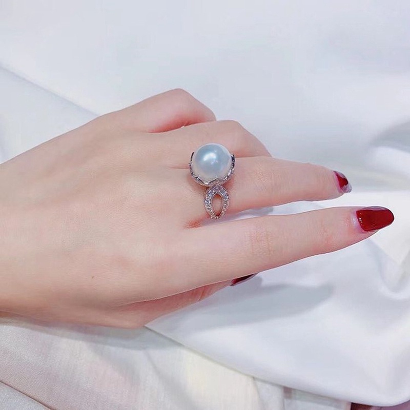 Cincin Jari Mutiara Simulasi Mewah Untuk Wanita Temperamen Elegan Pertunangan Pernikahan Band Aksesoris