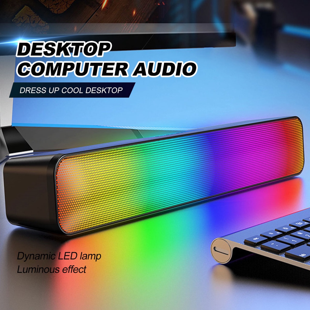 RGB Bluetooth Speaker LED Light Computer TV Phone TF Multifunction Computer Stereo Subwoofer Sound For IOS Android