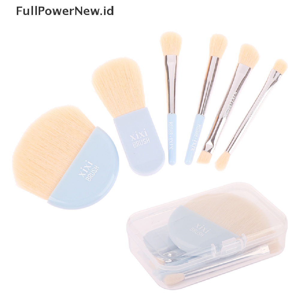 Power 6Pcs Kuas Makeup Wanita Mini Travel Set Portable Brush Concealer Lembut Dengan Box ID