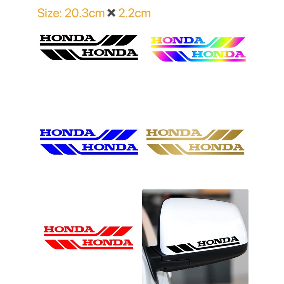 1pasang Honda Kawasaki Letter Logo Balap Motor Modifikasi Reflektif Stiker Kaca Spion Mobil Dekorasi Waterproof Decals