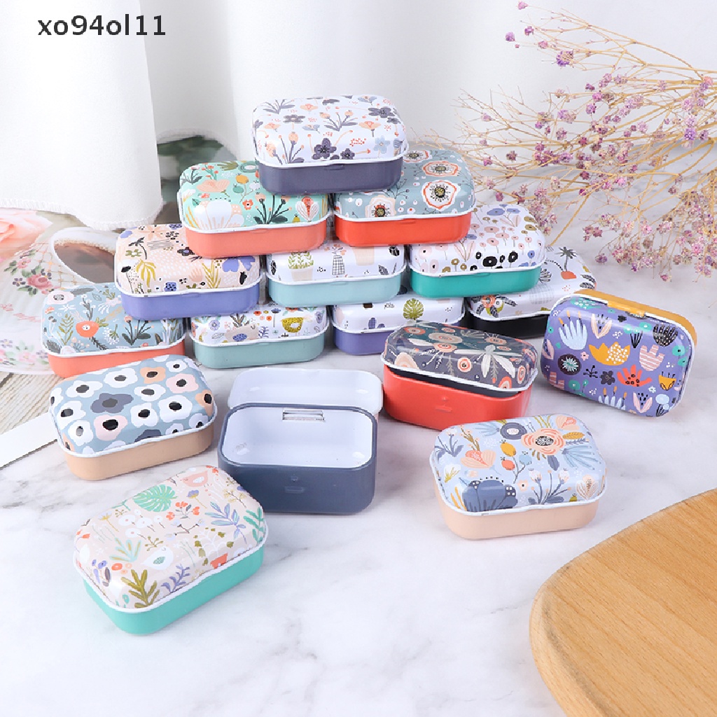 Xo Kotak Koin Trinket Kaleng Bunga Mini Tempat Penyimpanan Perhiasan Tinplate Small Floral OL