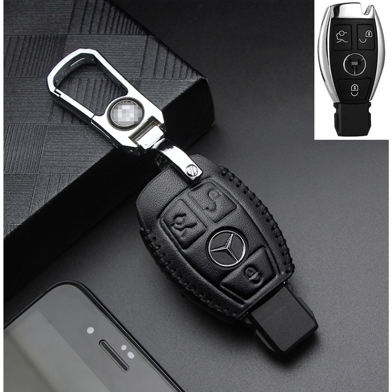 Untuk mercedes-benz Kulit key Holder cover Smart key case Luminous Penutup Kunci Mobil e200l cla clb