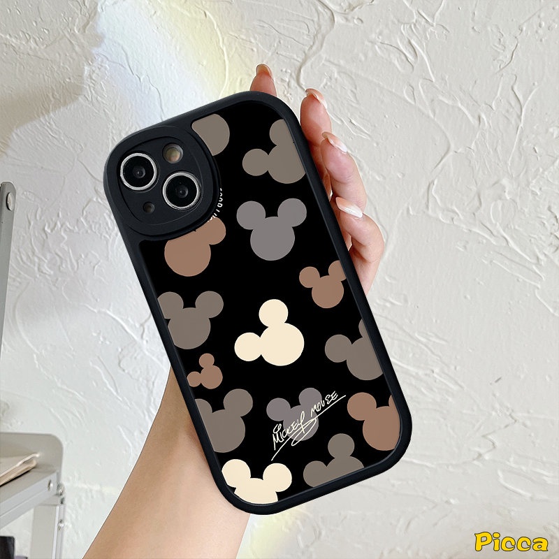 IPHONE Fashion Kartun Disney Tema Case Kompatibel Untuk Iphone11Xr7 8 Plus X11 13 14 12 Pro Max XS Max6 6s Plus SE 2020 Indah Dazzle Mickey Mouse Pasangan Shockporoof Lembut Tpu Cover