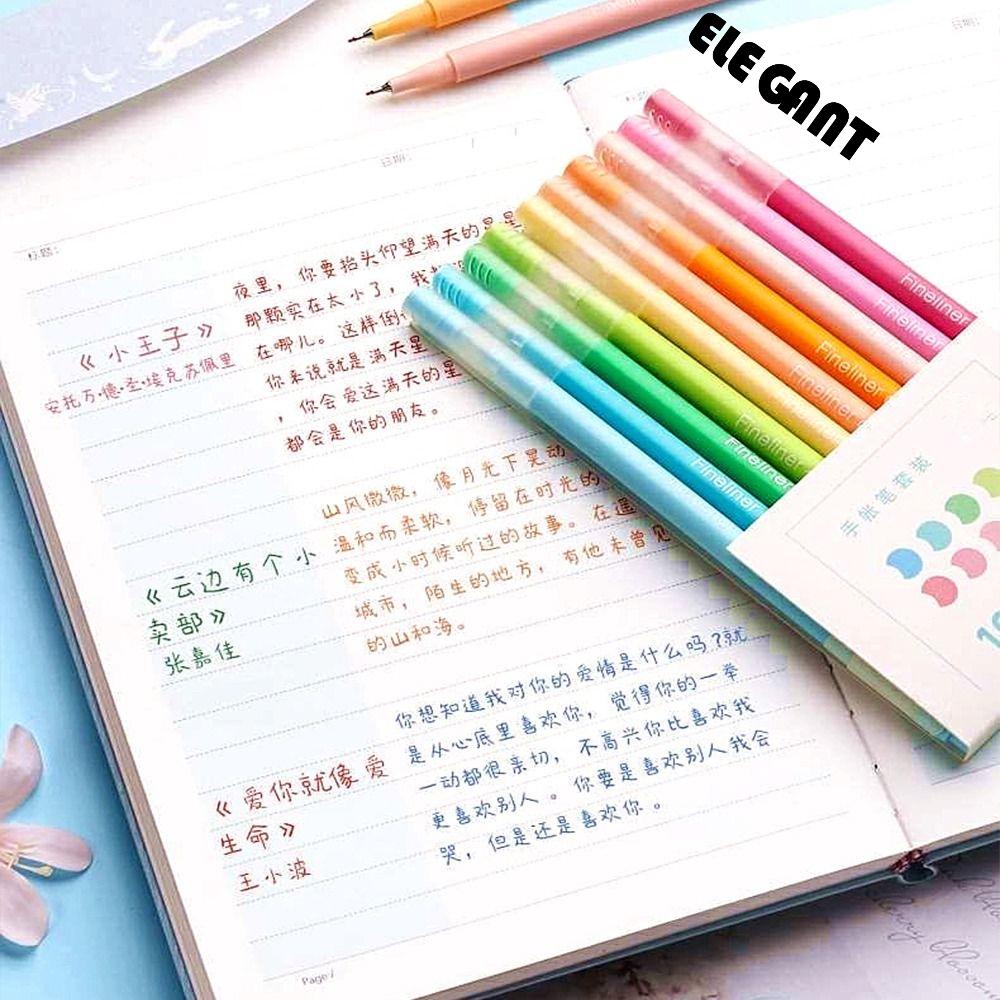 [Elegan] Colorful Gel Pen set 10pcs/set Tahan Lama Menandatangani Alat Kantor Menulis Pena Netral Warna-Warni