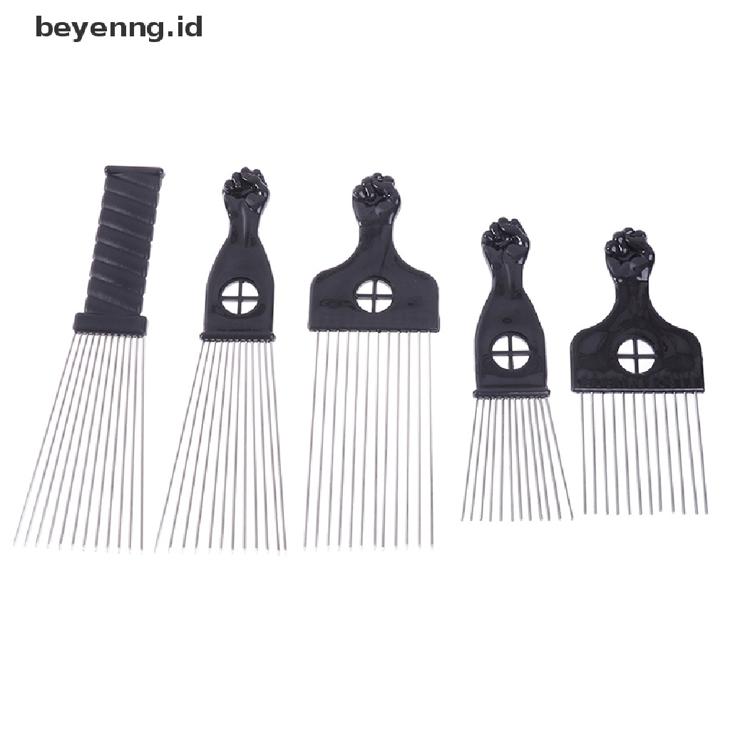 Beyen Black Fist Afro Metal Comb African Sikat Sisir Rambut Salon Hairstyle Styling Tool ID