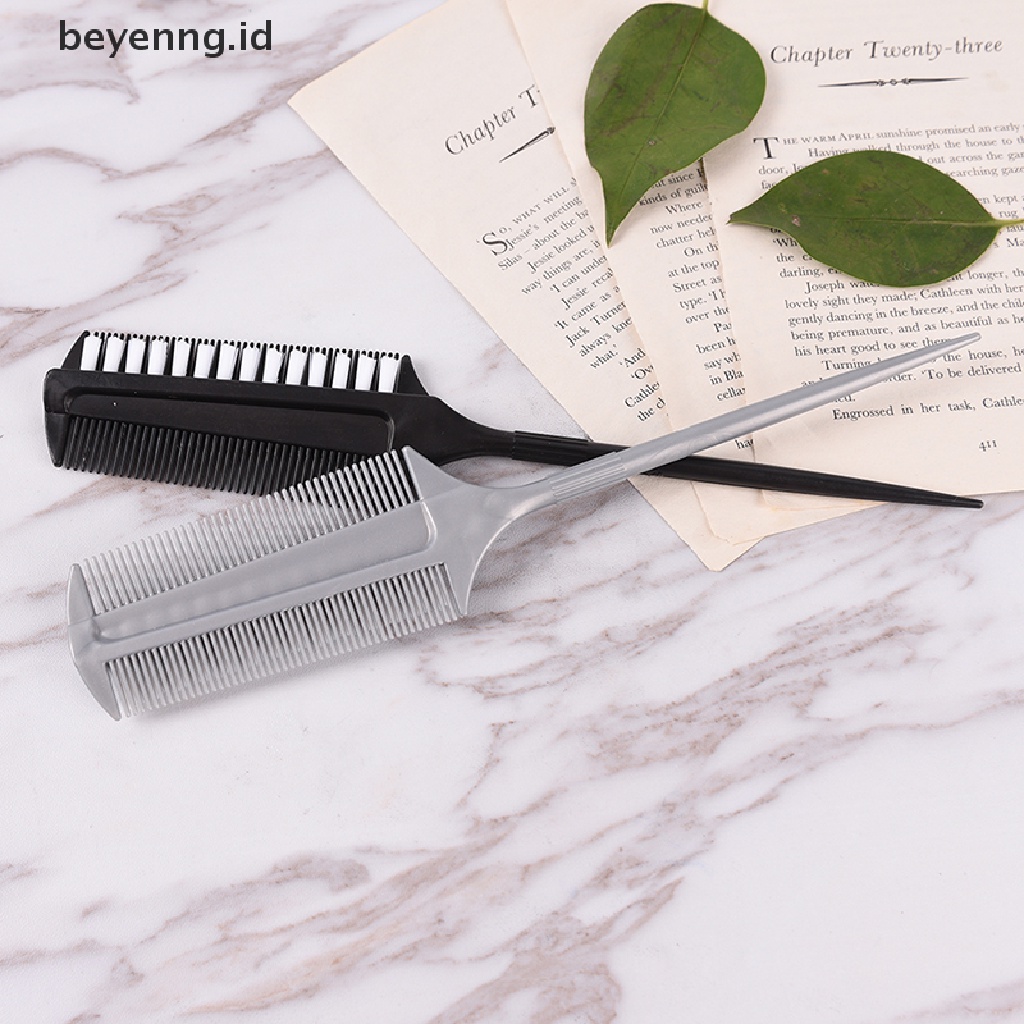 Beyen Dual side Hair Styling Dye Comb Masker Minyak Pigmen Mixing Tint Brush Pewarna ID