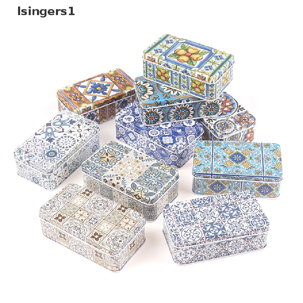 [lsingers1] 11.5 * 6.5 * 4Cm Toples Penyimpanan Besi Persegi Panjang Pil Hadiah Koin Kotak Perhiasan Butik Rumah