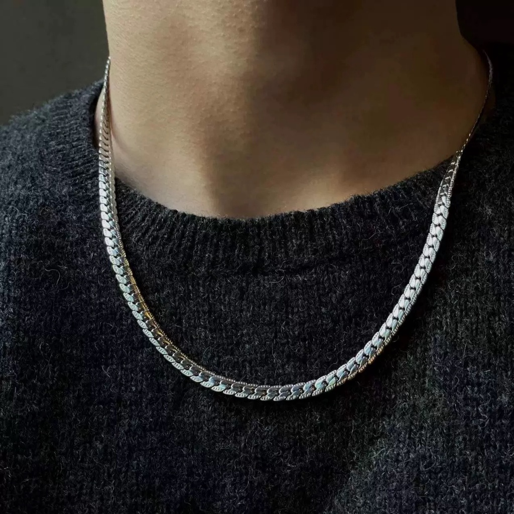 Kuba Kalung Streetwear Ins Hip-hop Rantai Tebal Baja Titanium Pasangan Kalung Unisex