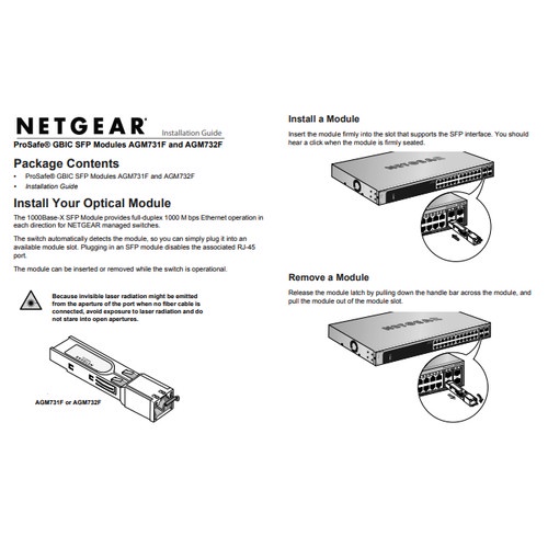 Netgear AGM731F SFP 1G Ethernet Fiber Module for Managed Switches O