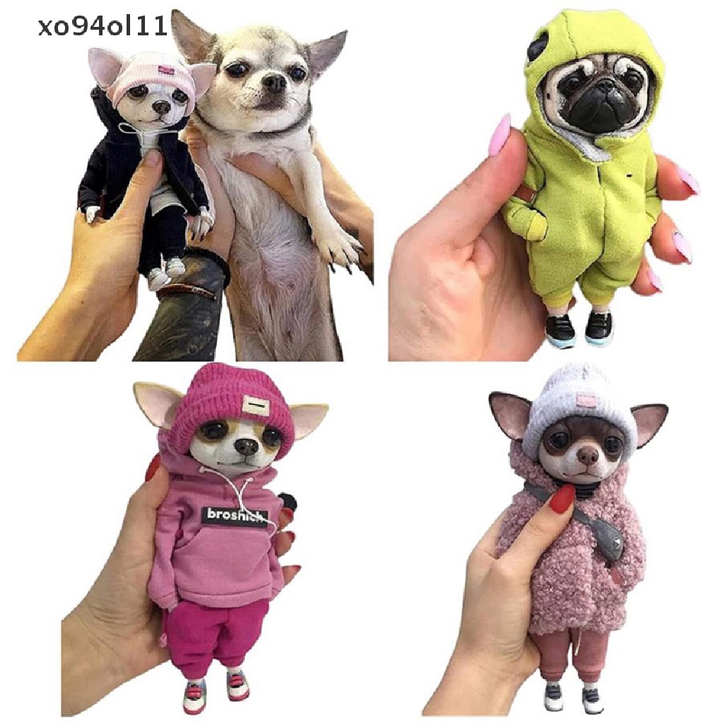 Xo Patung Anjing Berdiri Personifikasi Resin Simulasi Teras Rumput Patung Anjing Patung Anjing Dekorasi Meja Boneka Anjing Ornamen OL