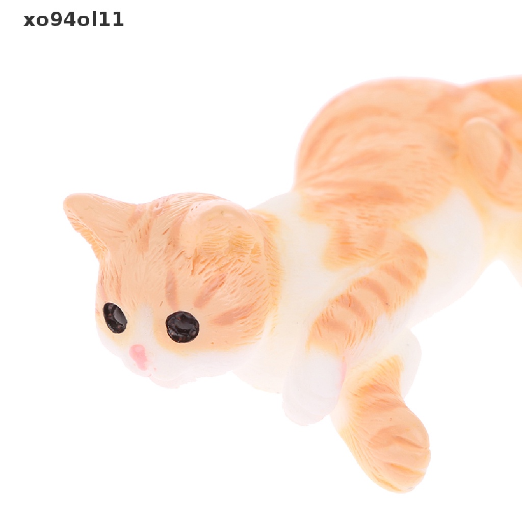 Xo 1Pcs Kucing Realistis Kartun Lucu kitten Boneka Rumah Simulasi Hewan Dekorasi OL