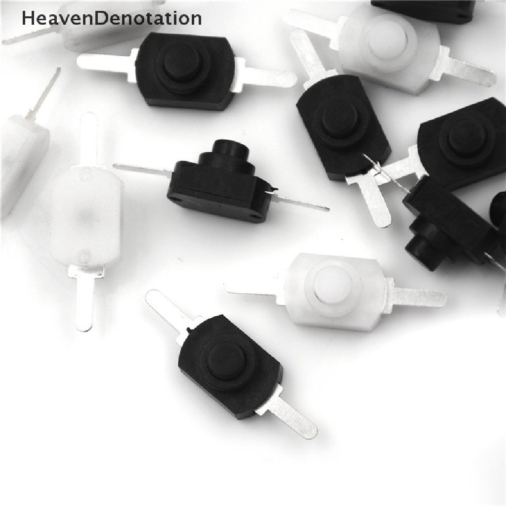 [HeavenDenotation] 10pcs 12 * 8MM DC 1A Hitam Saklar Tombol Tekan On Off Mini Untuk Obor Elektrik HDV