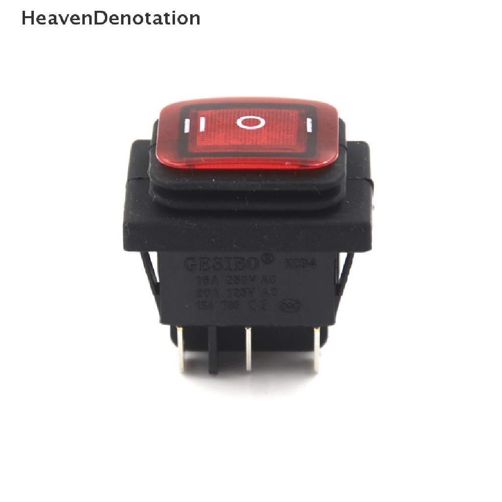 [HeavenDenotation] Merah 3posisi 6Pin DC 12V Tahan Air Mobil Perahu LED Rocker Switch Latching HDV