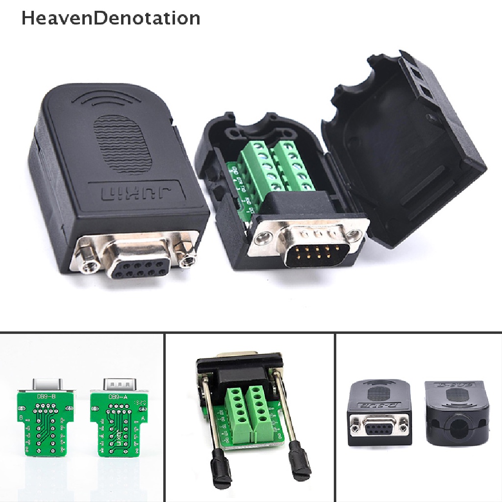 [HeavenDenotation] Db9 Konektor RS232 Male Female 9pin RS485 Breakout Terminal COM Konektor HDV