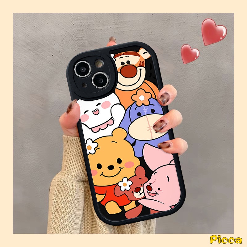 Casing Redmi Note10 11 8 9 10s 11s 10Pro 9Pro 9s 8 11 Pro+Redmi 12C 9T A1 10 9 9A 10C 10A 9C K40s POCO X3 NFC Pro M3 F4 Mi 11T 12 Cute Strawberry Bear Winnie The Soft Case Pooh