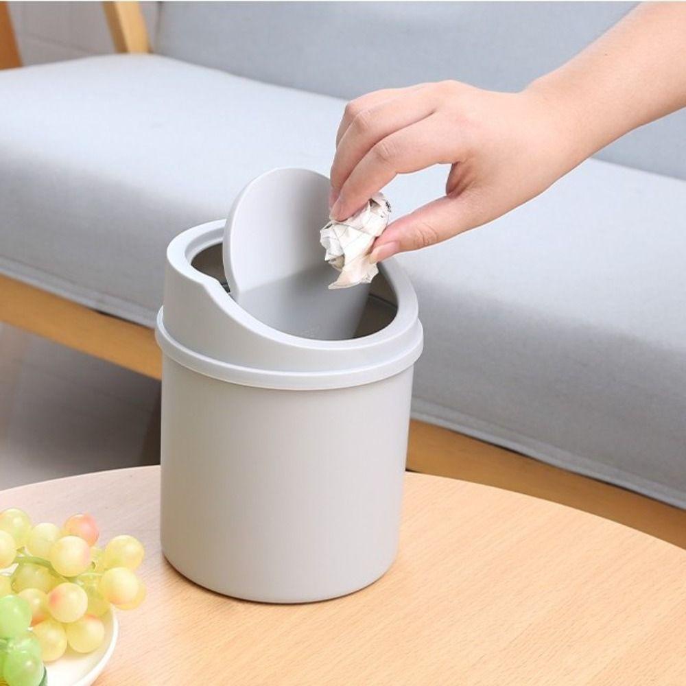 Populer Mini Desktop Bin Rumah Dengan Penutup Tempat Sampah Meja Dustbin