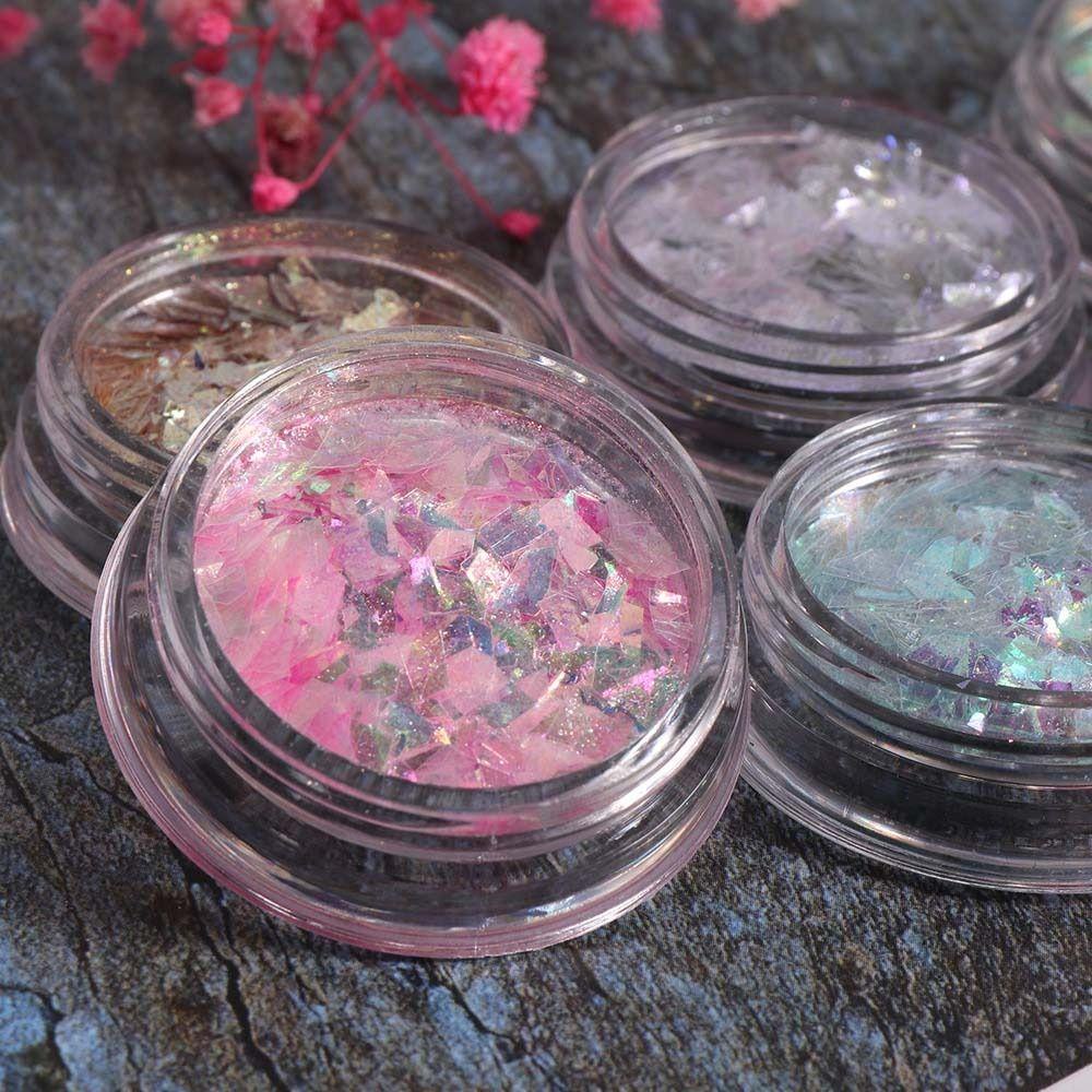 Agustina Aurora Kuku Serpihan Kuku Salon Fashion Nail Art Foils Ice Opal 3D Kuku Glitter Manicure Aksesoris Tidak Teratur Kuku Paillette