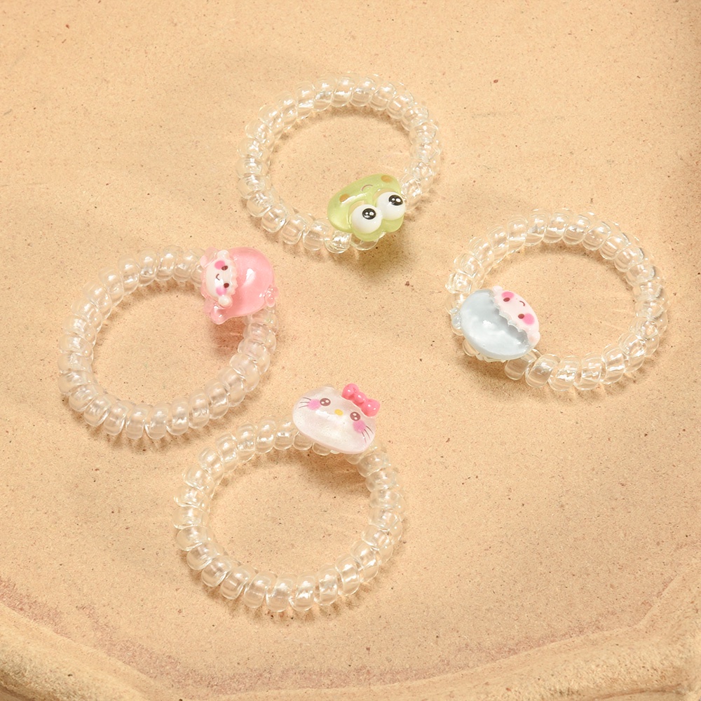 Kartun Lucu Bentuk Kabel Telepon Tali Kepala/ High Elastis Kawaii Hello Kitty Hair Ring