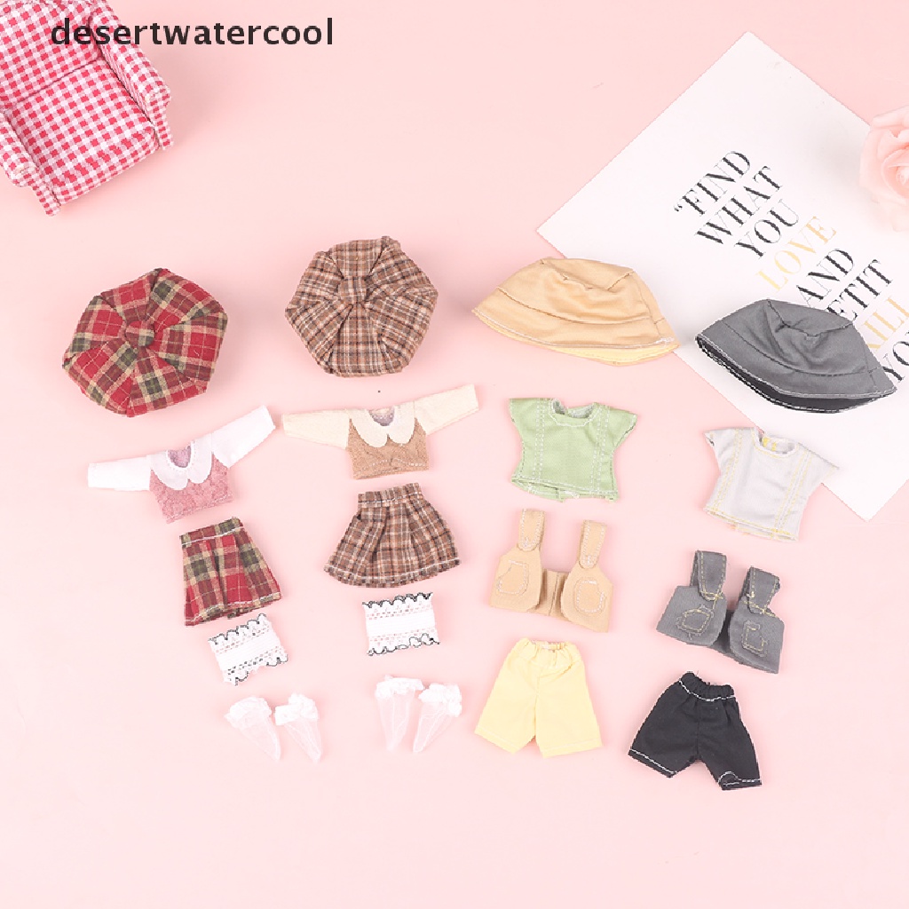 Deid 1set Miniatur Cewek Cowok Casual JK Rok Seragam Sekolah Untuk Baju Boneka1Per12Martijn