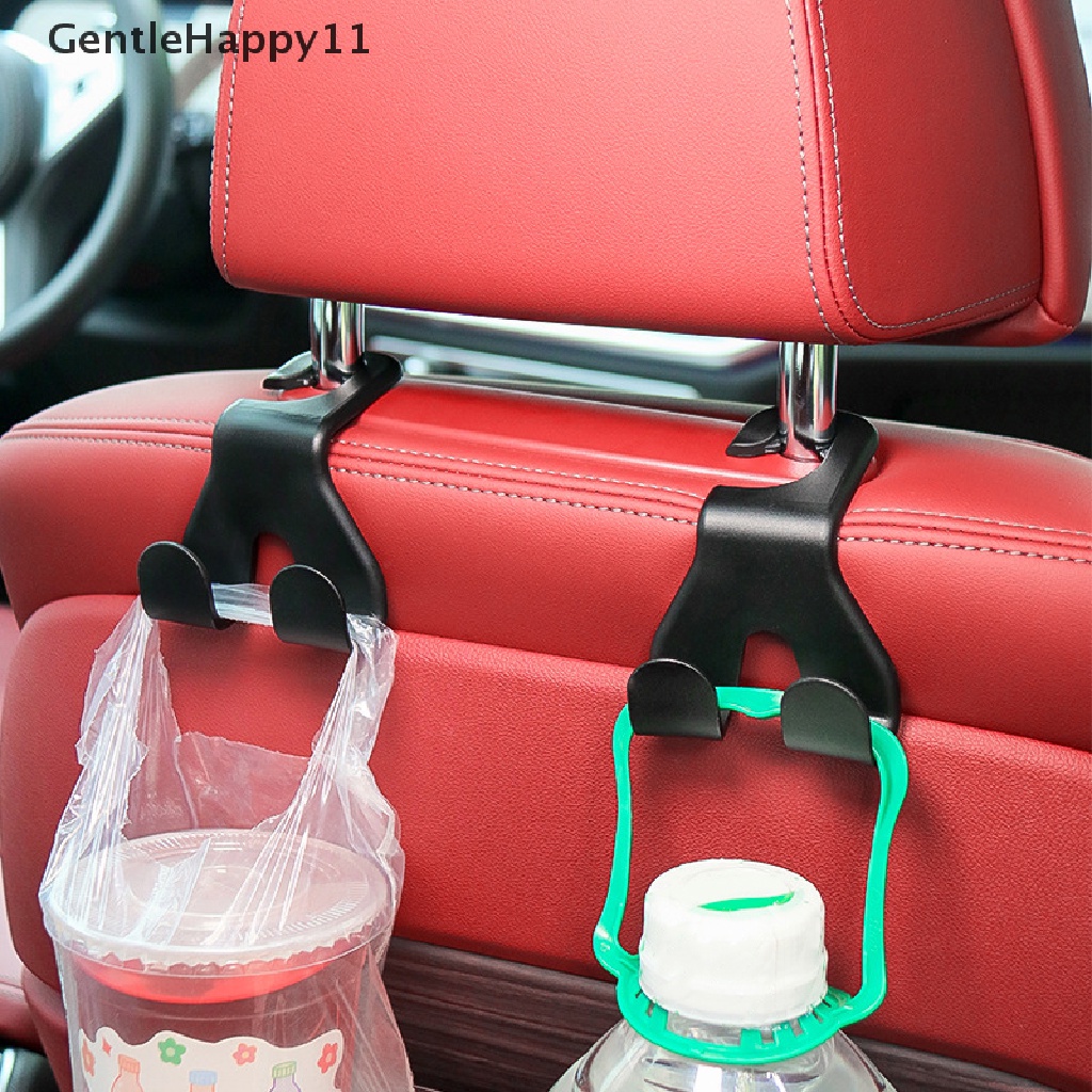 Gentlehappy New Double Head Car Back Seat Hooks Headrest Gantungan Handbag Tas Gantung Holder id