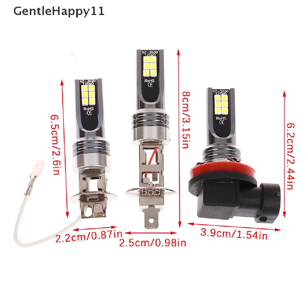 Gentlehappy Fog Lamp 303012led H1 H3 H4 H7 H8 Lampu LED Bohlam Beam 24W Headlamp Mobil id