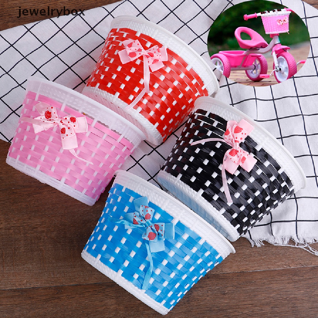[jewelrybox] Keranjang Sepeda Tas Depan Bike Bowknot Front Basket Untuk Anak Perempuan Butik Bersepeda