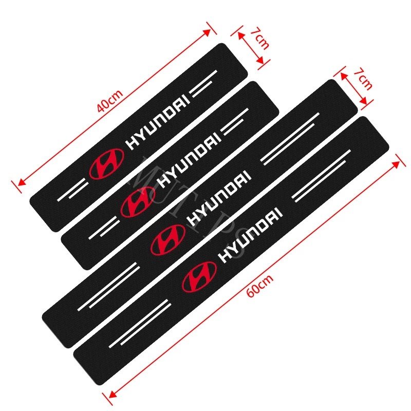 Hyundai 9Pcs Stiker Pintu Mobil Carbon Fiber Sill Protection Auto Anti Gores Anti Slip Untuk i10 Kona Tucson Ioniq 5aksen Palisade Creta Stargazer Grand H1 Santa Fe