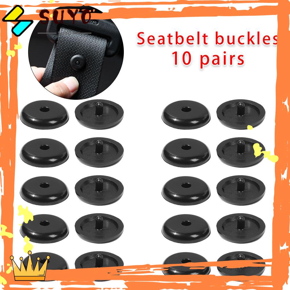 Suyo 10PCS Seat Belt Stop Button Stud Stopper Holder Penahan Sabuk Pengaman