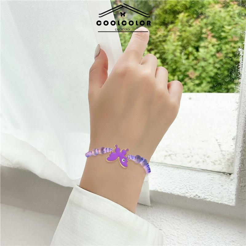 COD❤️Gelang serut kupu-kupu Adjustable Tali gelang yang dikepang Aksesoris Fashion- cl