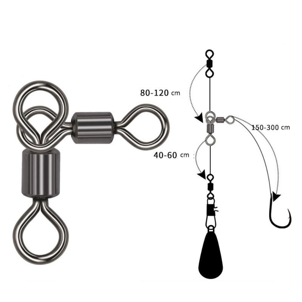 Lanfy Segitiga Bersama 50 Pcs/10 Pcs Troli Air Asin Memancing Crossline Bearing Swivel Hook Konektor Fishing Tackle Perahu Laut Putar Memancing Konektor