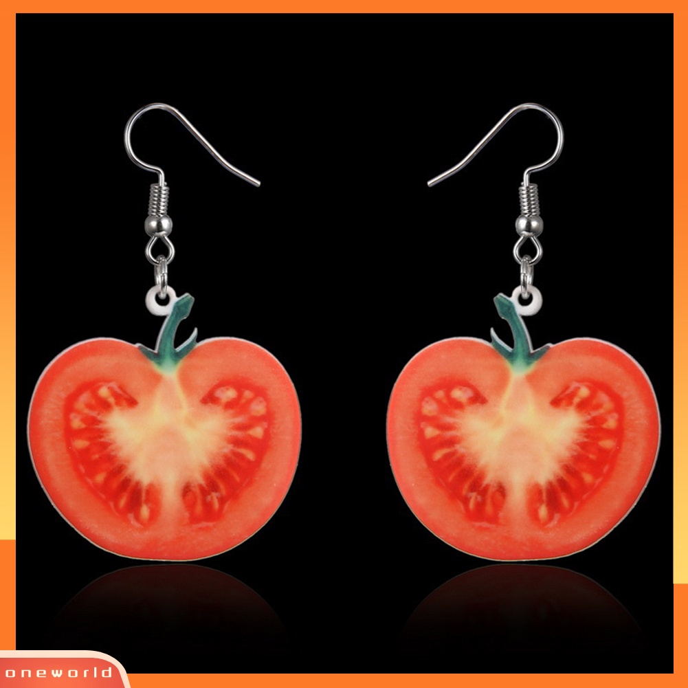 [ONE] Buah Manis Semangka Strawberry Menjuntai Wanita Ear Hook Anting Perhiasan Pesta