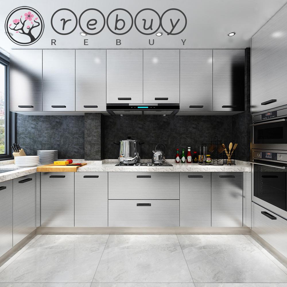 Rebuy Stiker Dinding Silver Removable Kitchen House Appliance Furniture Kulkas Perekat Diri Dekorasi Rumah