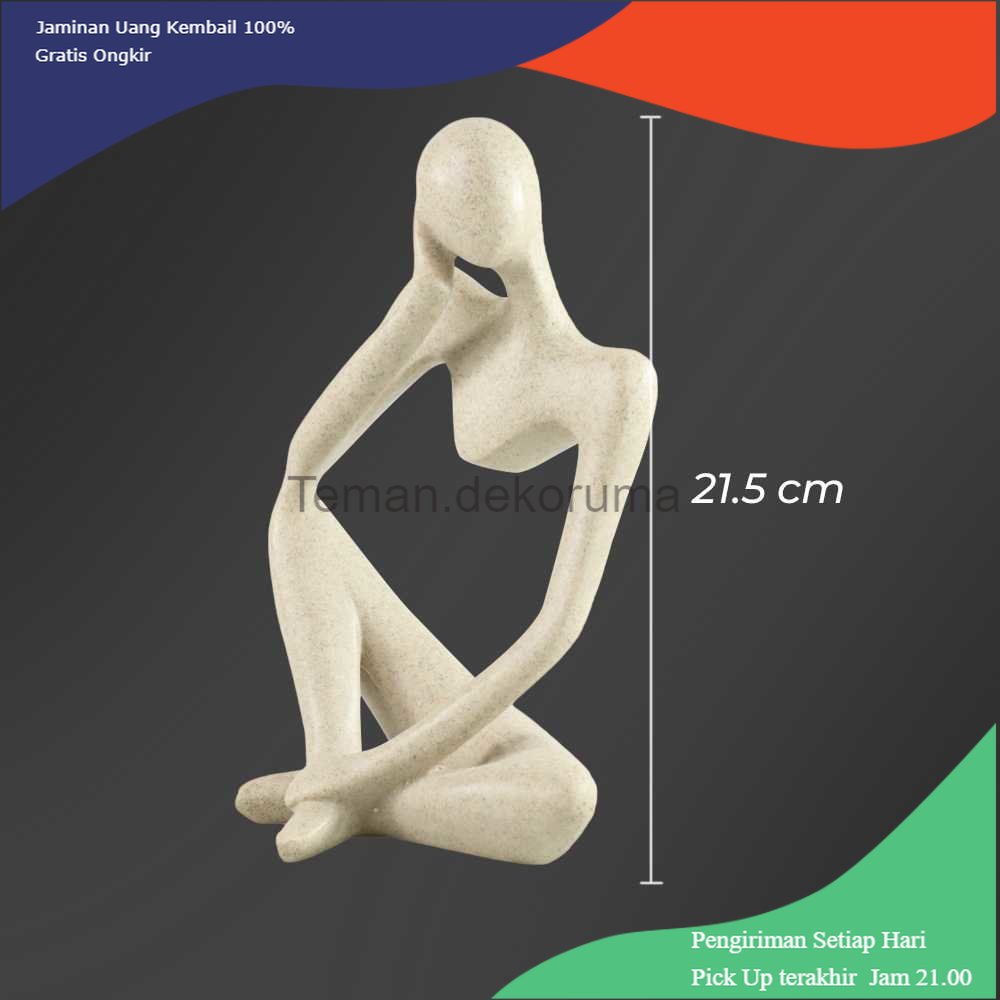 TD - RTG VILEAD Pajangan Dekorasi Nordic Abstract Thinker Statue Resin - Z090