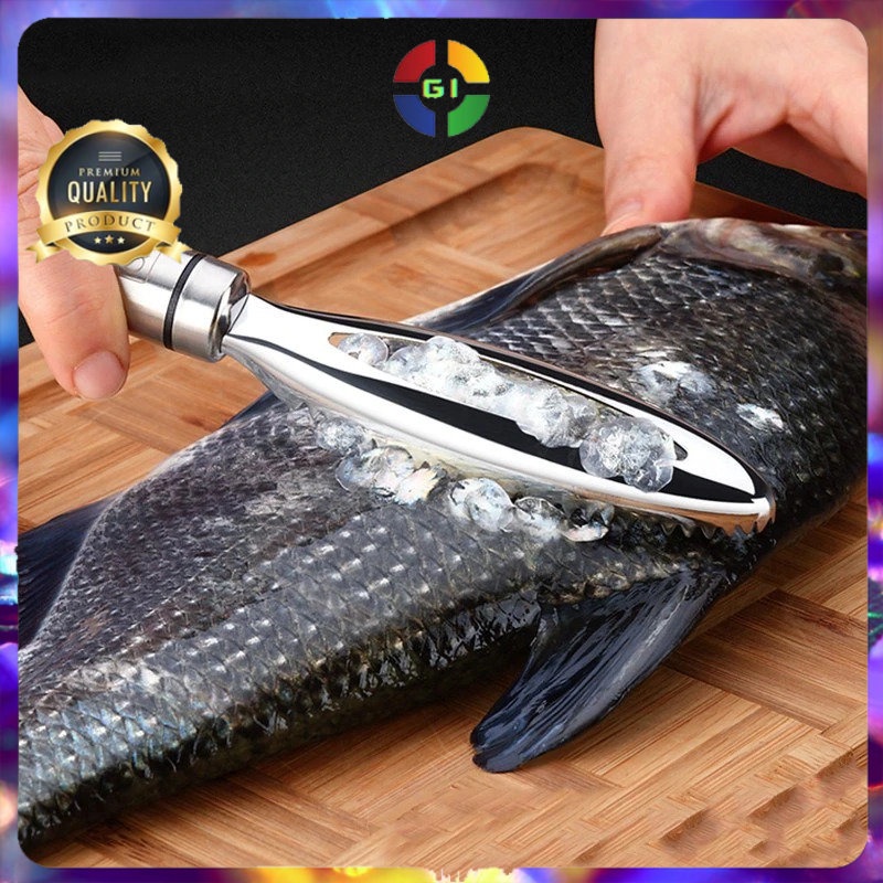 Alat Pengupas Sisik Ikan Fish Scales Scraper Grater Peeler Stainless Steel