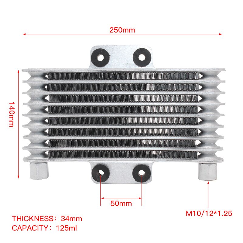 Radiator Pendingin Oli Sepeda Motor Pendingin Mesin Pendingin Aluminium 125ml untuk Adaptor Pendingi